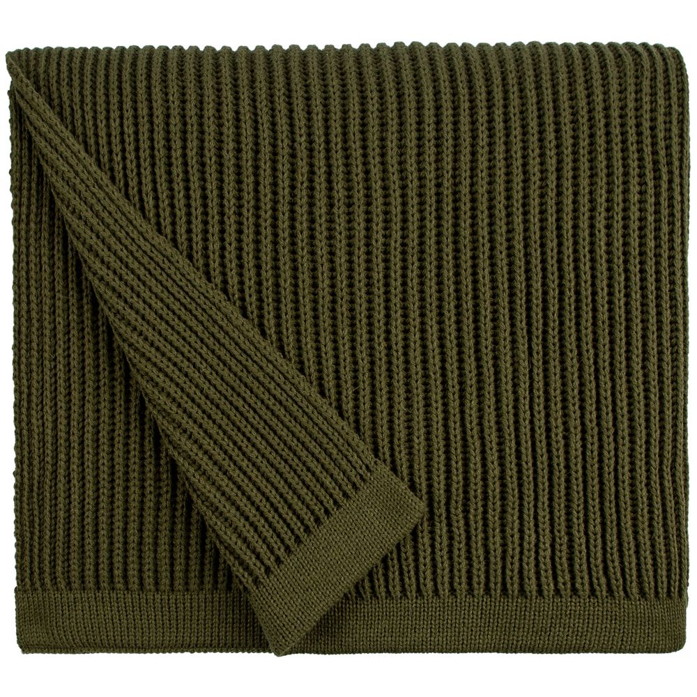 Плед Shirr, зеленый (оливковый) — изображение 2