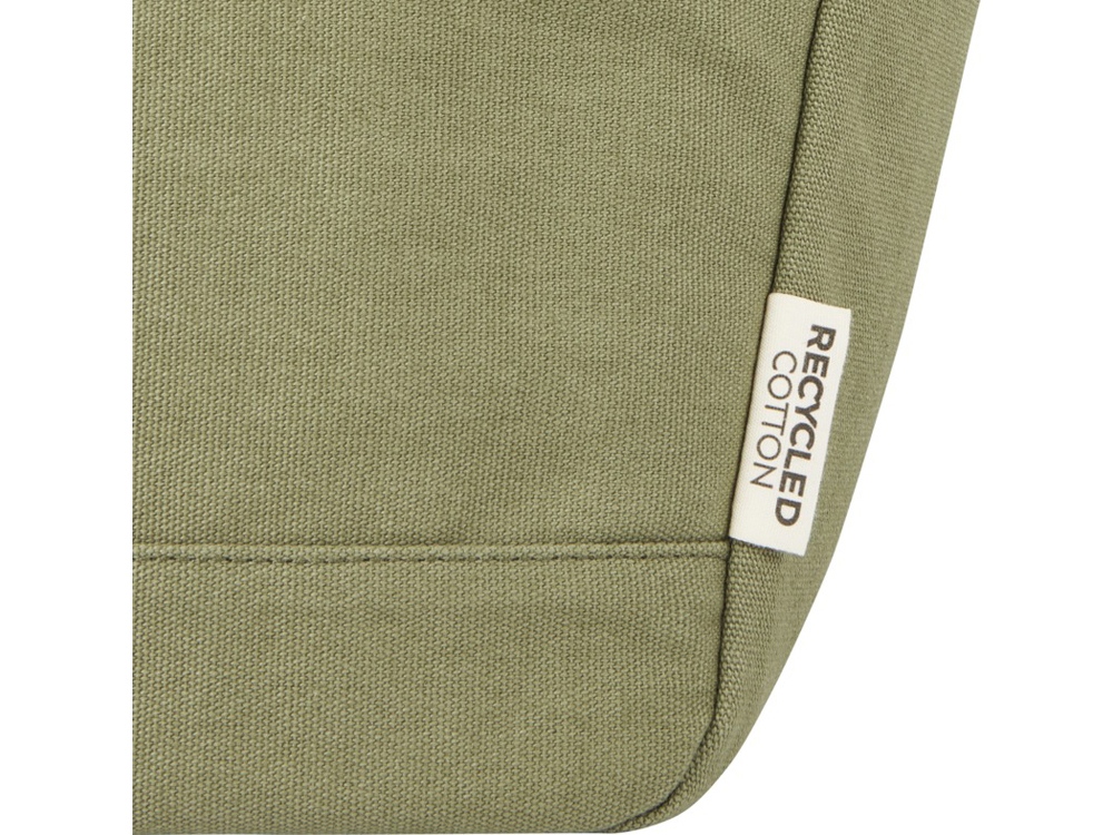 Пищевая сумка-холодильник Joey из брезента, переработанного по стандарту GRS, объемом 6 л на 9 банок, оливковый — изображение 6