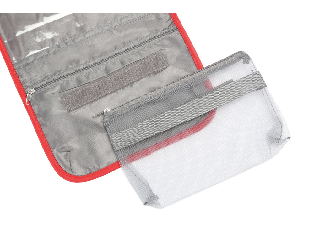 Несессер для путешествий со съемной косметичкой Flat, красный — изображение 3