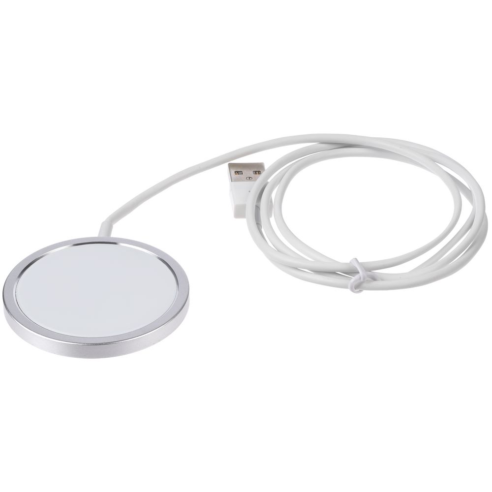 Беспроводное зарядное устройство с магнитами Magmate, серебристое — изображение 3