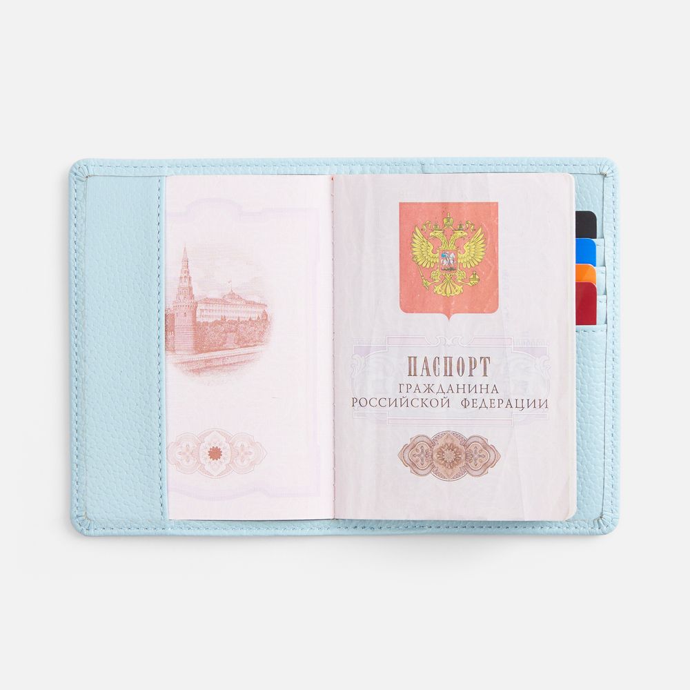 Обложка для паспорта Unison, голубая — изображение 6