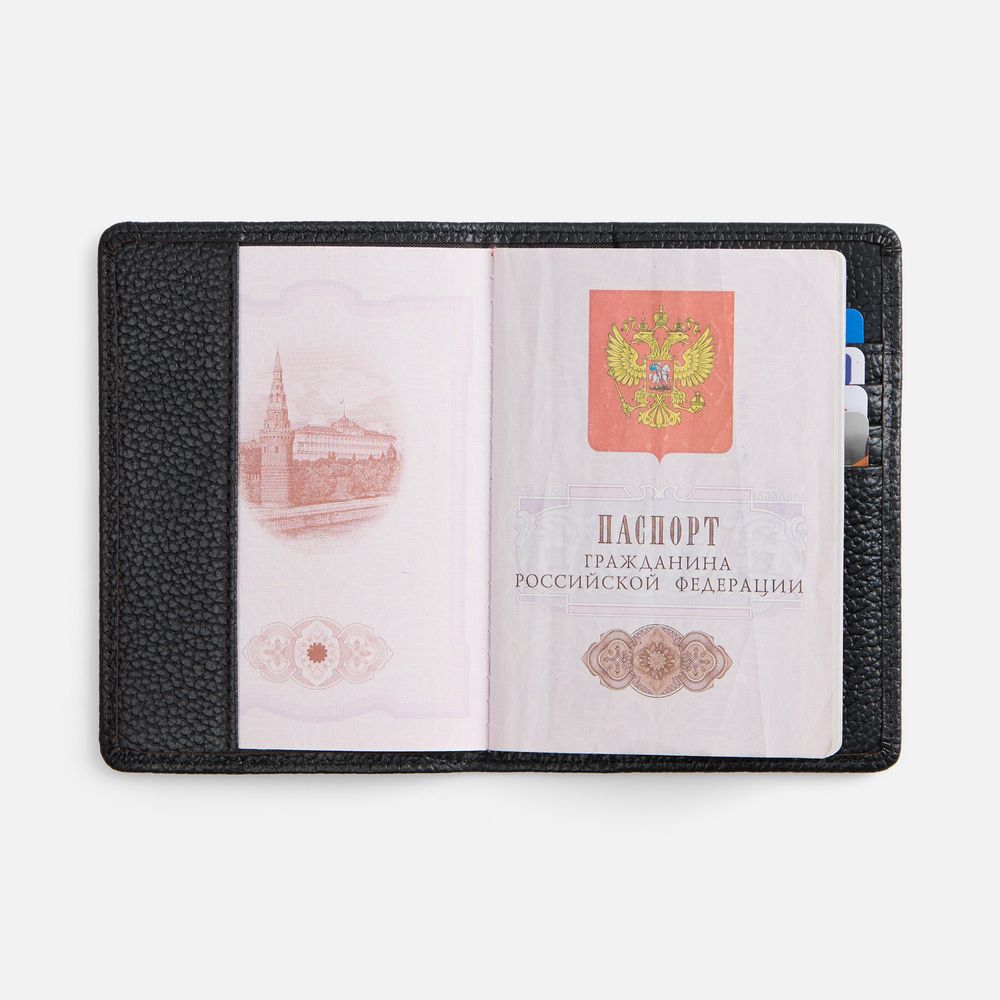 Обложка для паспорта Unison, черная — изображение 6