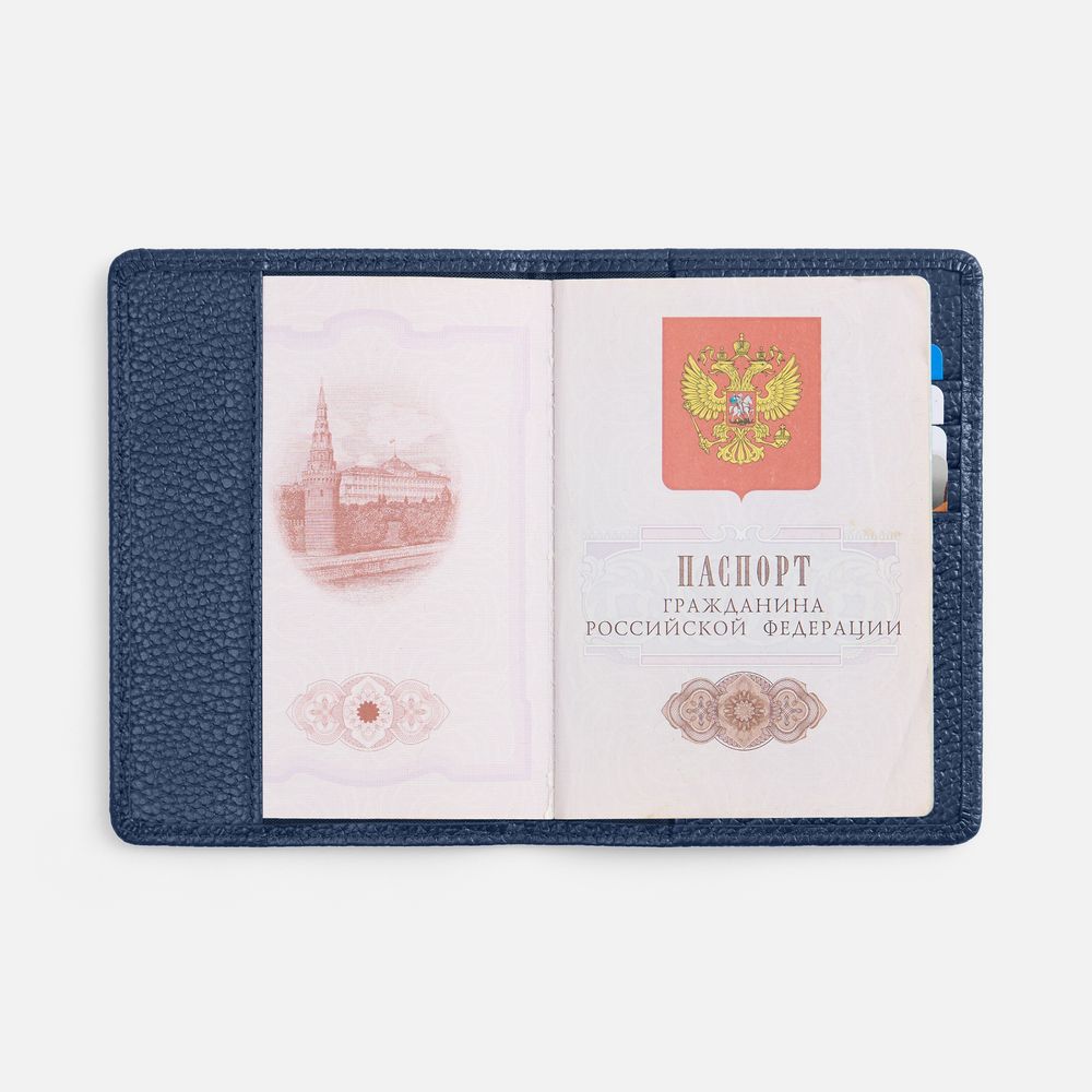 Обложка для паспорта Unison, синяя — изображение 6