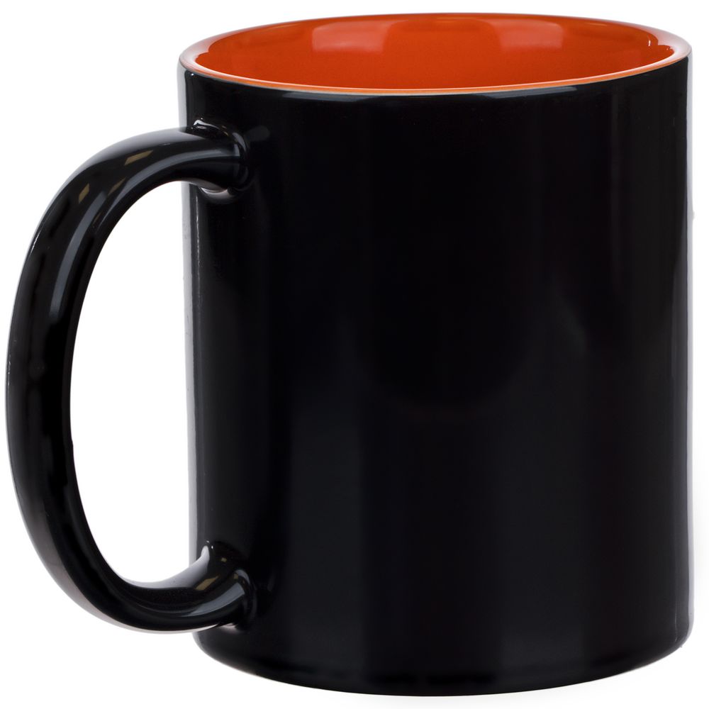 Кружка-хамелеон On Display, глянцевая, черная с оранжевым — изображение 2