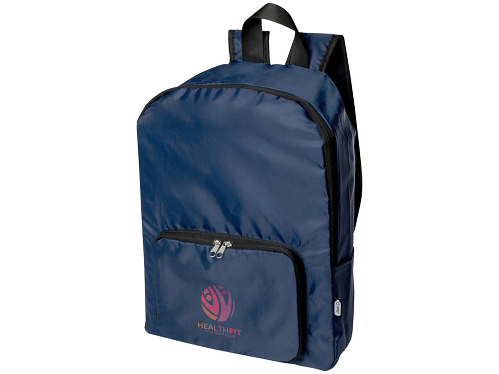 Складной рюкзак EcoFold объемом 15 л из переработанного ПЭТ-пластика - Темно - синий — изображение 4