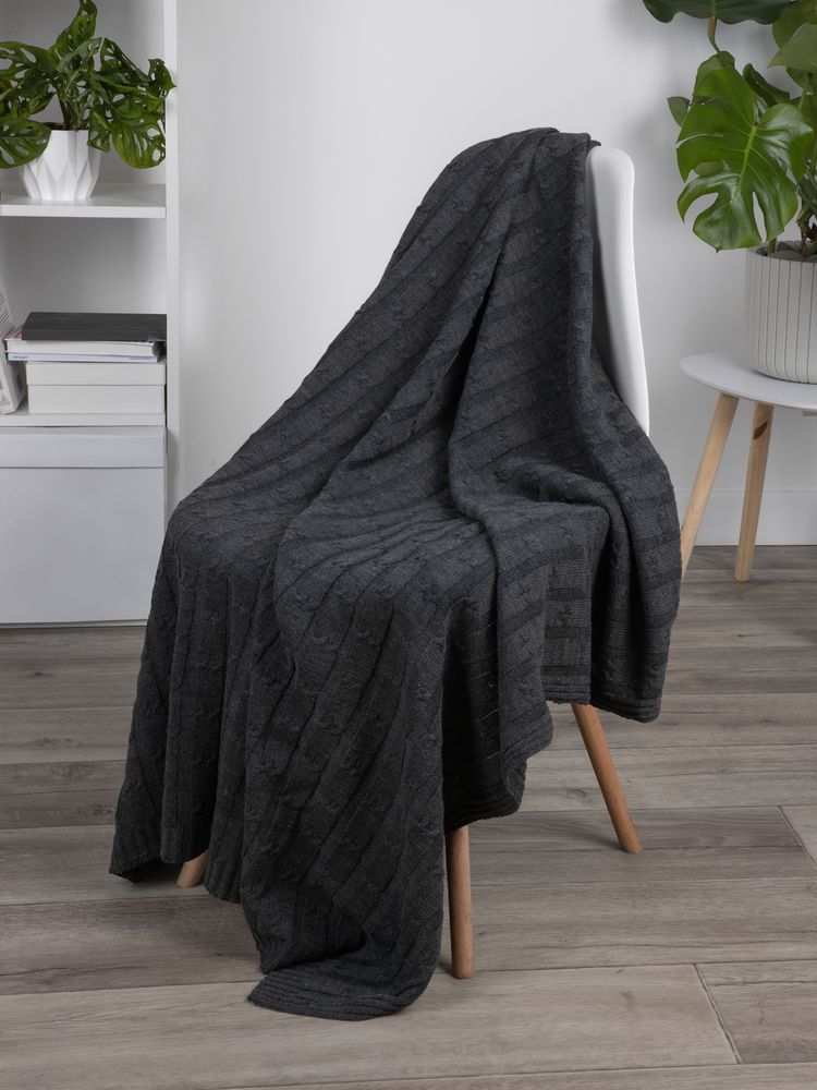 Плед Trenza, темно-серый — изображение 6