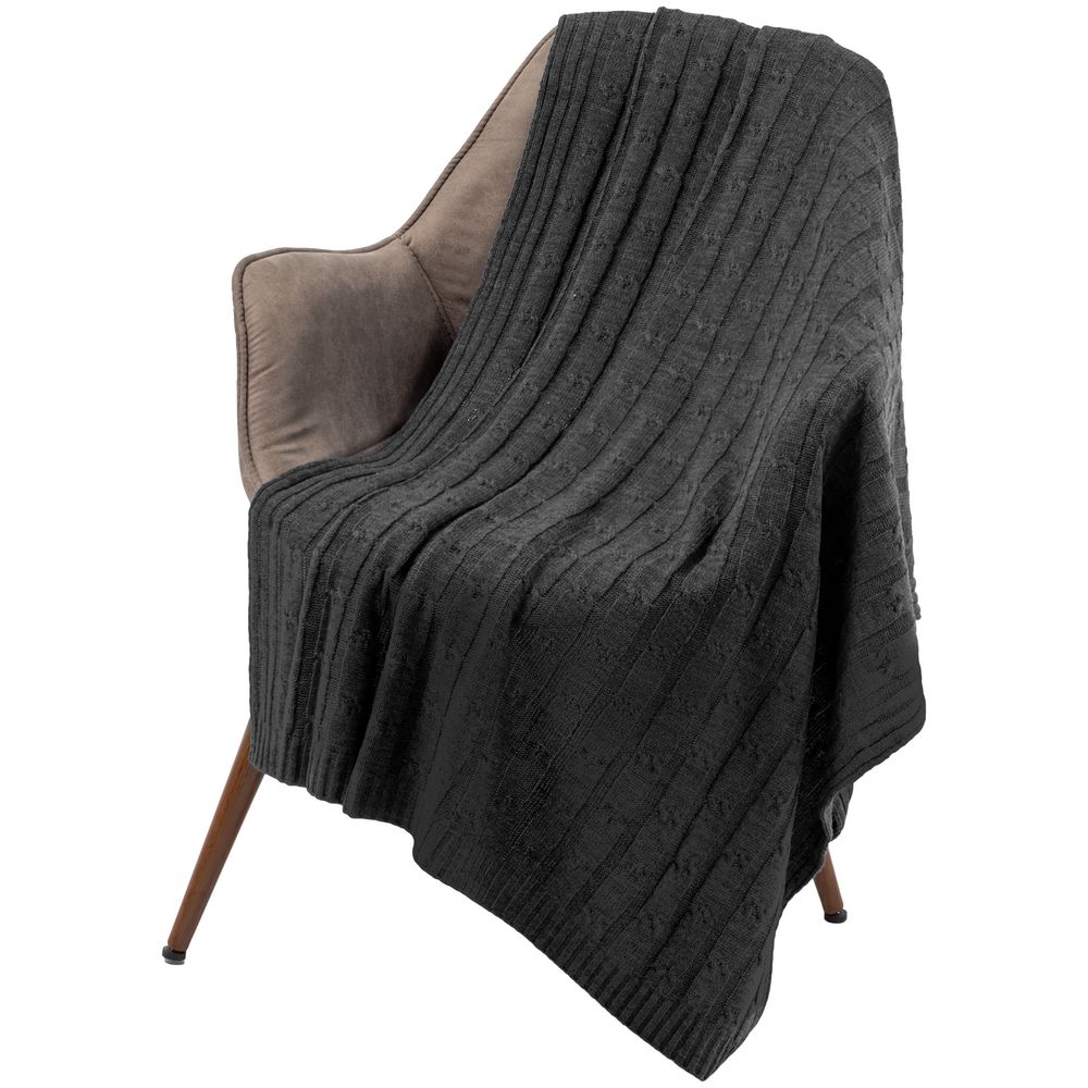 Плед Trenza, темно-серый — изображение 5