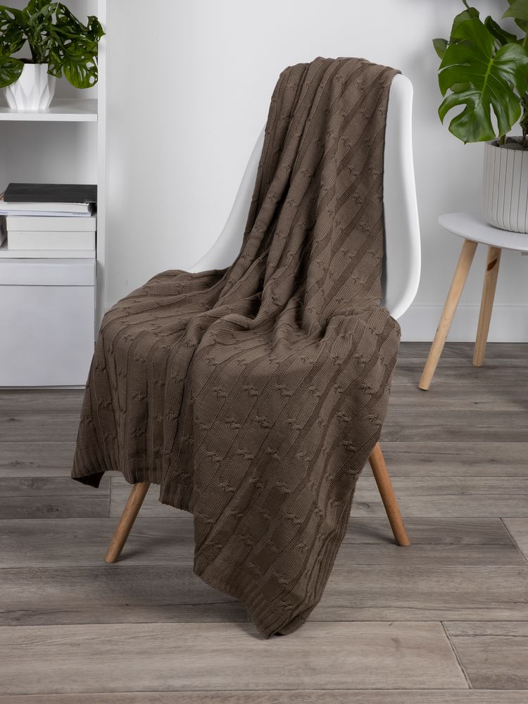 Плед Trenza, коричневый (какао) — изображение 6