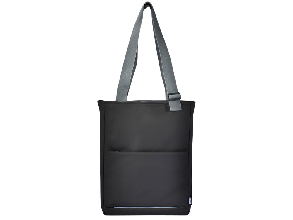 Водонепроницаемая эко-сумка Aqua для ноутбука с диагональю экрана 14 дюймов, сплошной черный — изображение 5