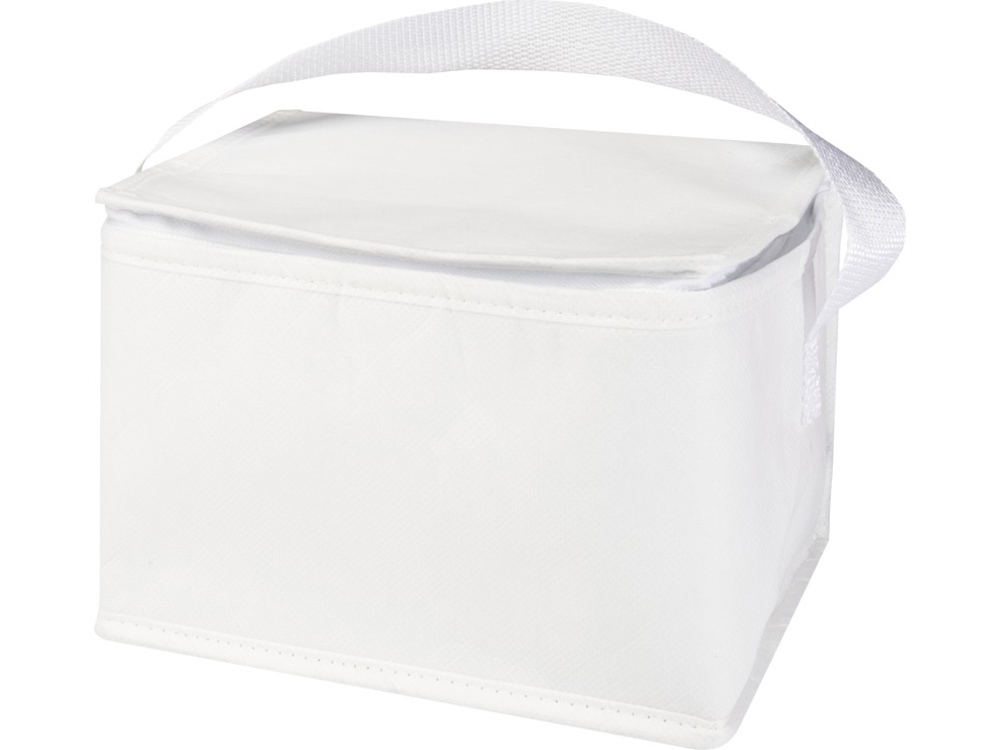 Spectrum нетканая сумка-холодильник, 4 л, на 6 банок, из переработанных материалов, белый — изображение 4