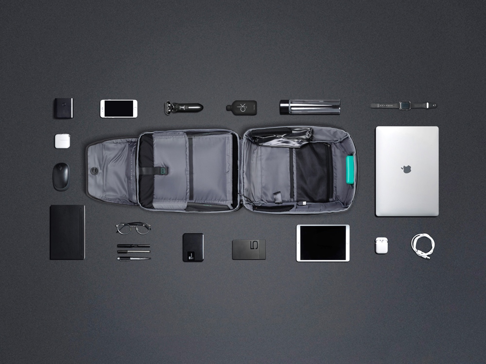 Водостойкий антикражный рюкзак Clickpack для ноутбука 15.6, черный — изображение 17