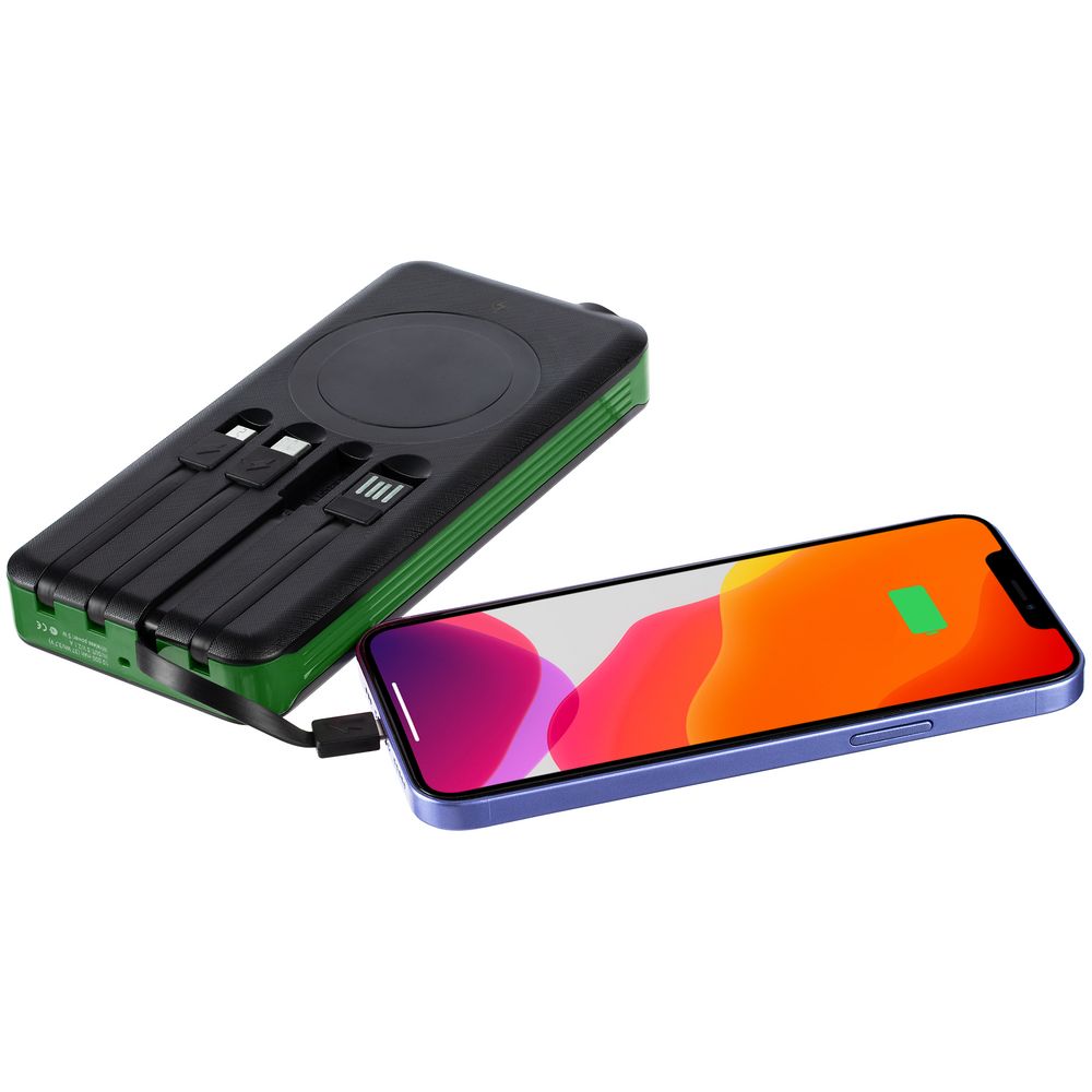 Аккумулятор Holiday Maker, 10000 мАч, зеленый — изображение 4