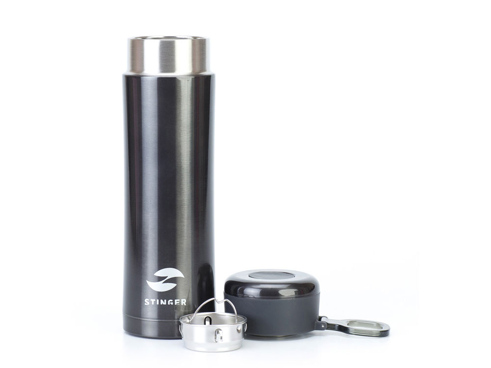 Термокружка Stinger, 0,42 л, сталь/пластик, чёрный глянцевый, 7,5 х 6,9 х 22,2 см — изображение 4