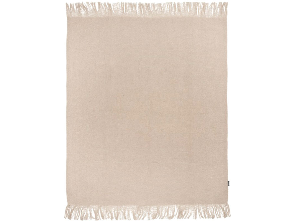 Мохеровый плед из вторичного ПЭТ Ivy, бежевый — изображение 2