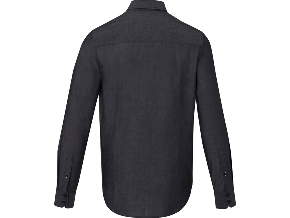 Cuprite Мужская рубашка с длинным рукавом, изготовленная из натуральных материалов, которые отвечают стандарту GOTS - сплошной черный — изображение 3