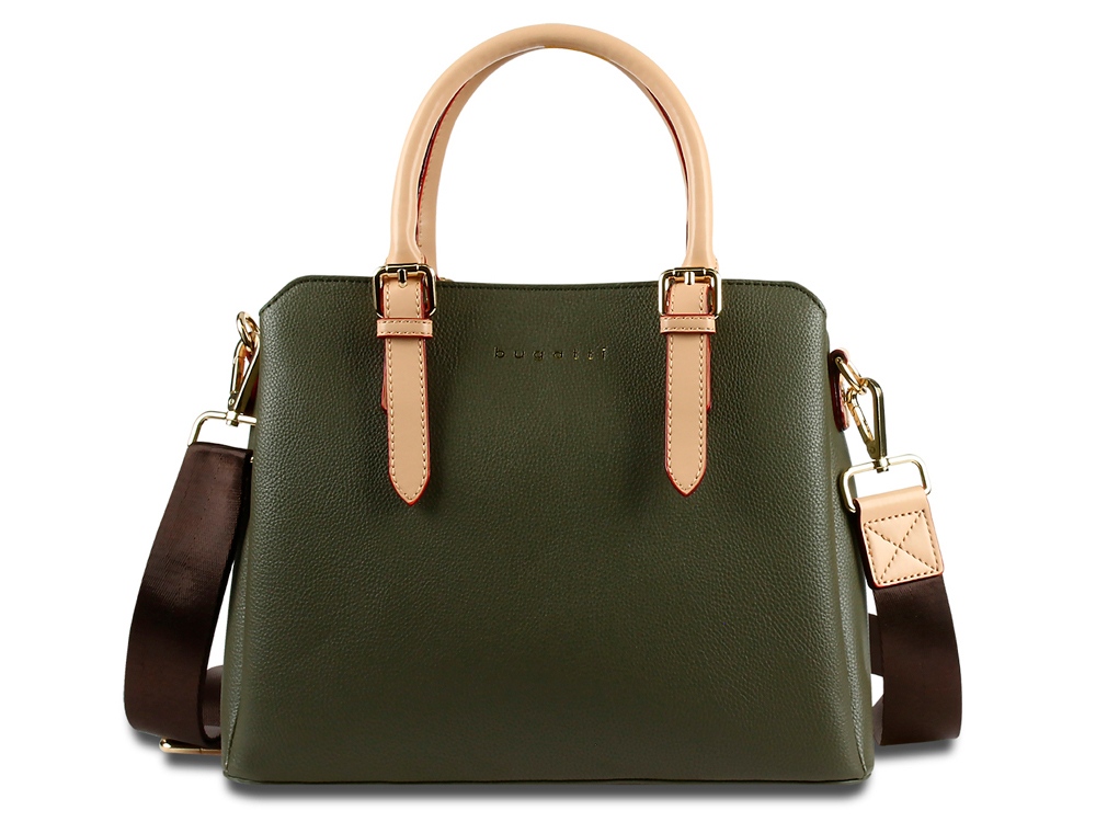 Сумка женская BUGATTI Ella, оливковая, полиуретан, 30х12х23 см — изображение 2