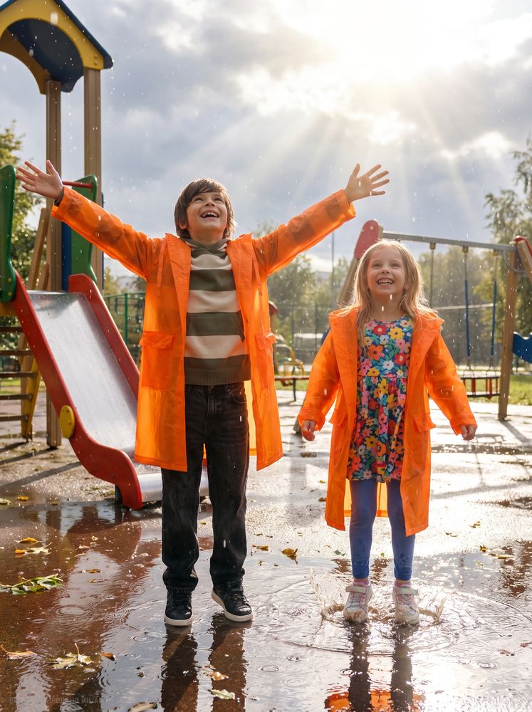 Дождевик детский RainDrop Kids, оранжевый — изображение 2