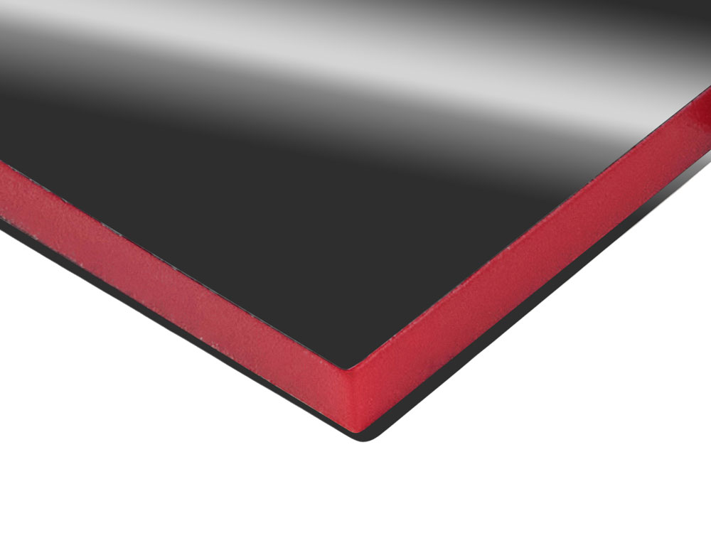 Металлический брелок с пластиковой цветной вставкой SteelPop House, серебристый с красным — изображение 3