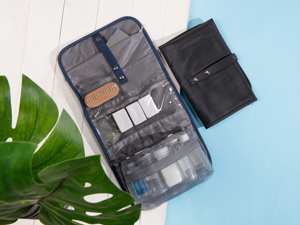 Несессер для путешествий со съемной косметичкой Flat, черный — изображение 11