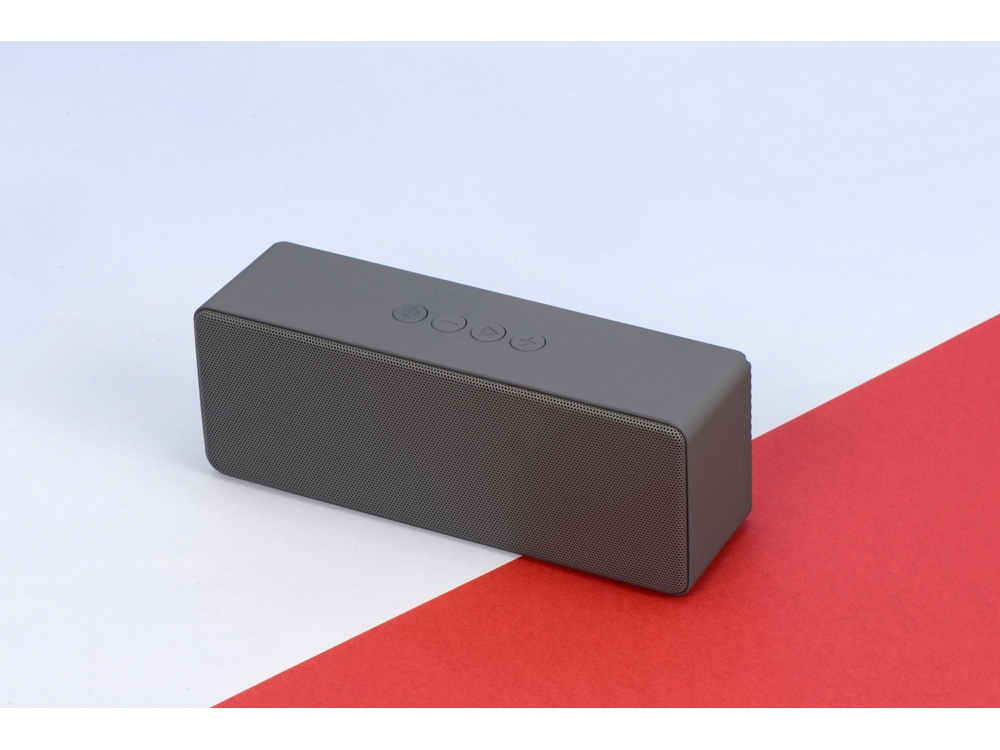 Портативная колонка Bar со стереодинамиками soft touch, серый — изображение 10