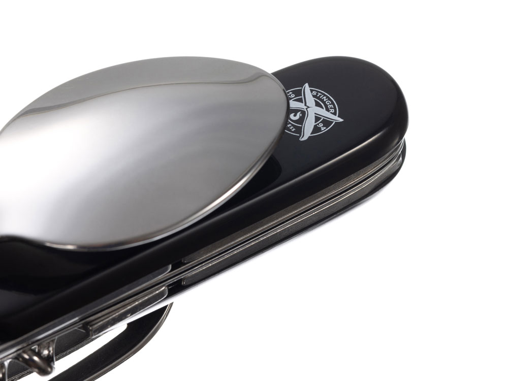 Нож перочинный Stinger, 109 мм, 8 функций, материал рукояти: АБС-пластик (чёрный) — изображение 5