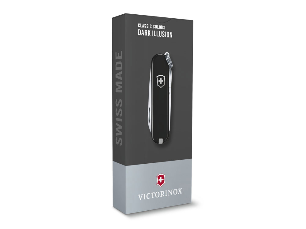 Нож-брелок VICTORINOX Classic SD Colors Dark Illusion, 58 мм, 7 функций, чёрный — изображение 4