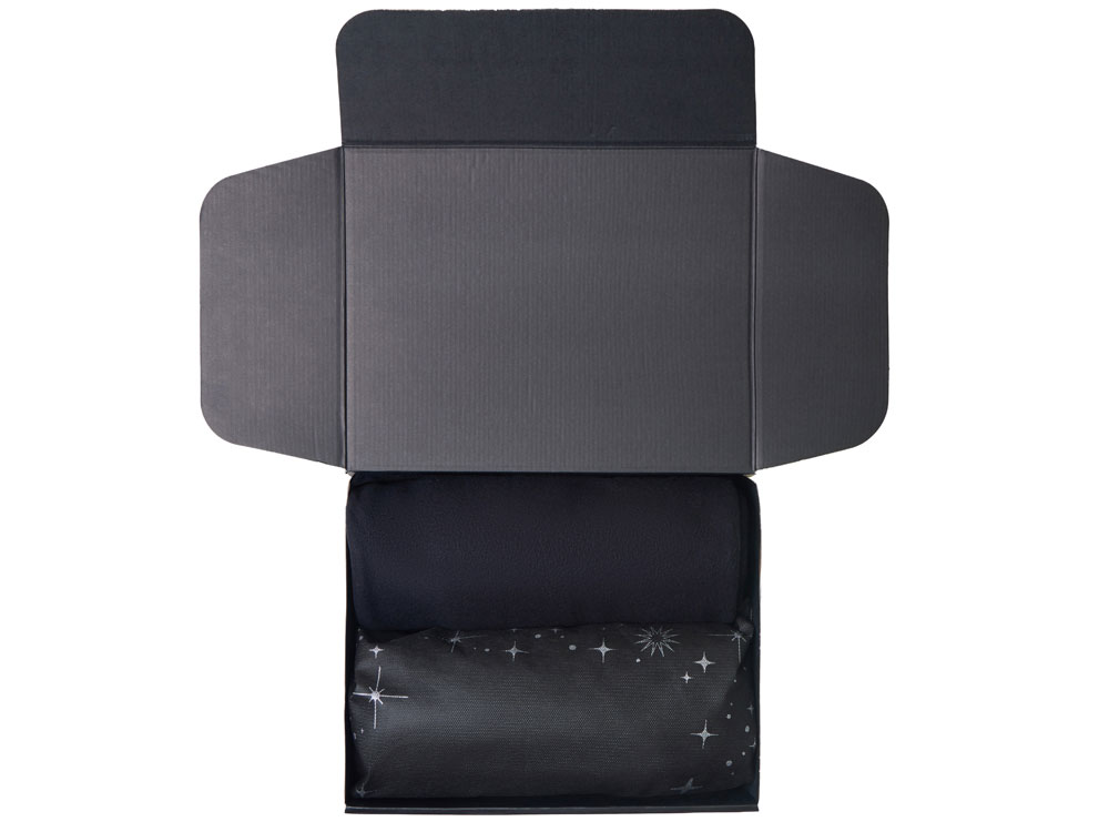 Подарочный набор с пледом, свечой и диффузором, черный — изображение 3