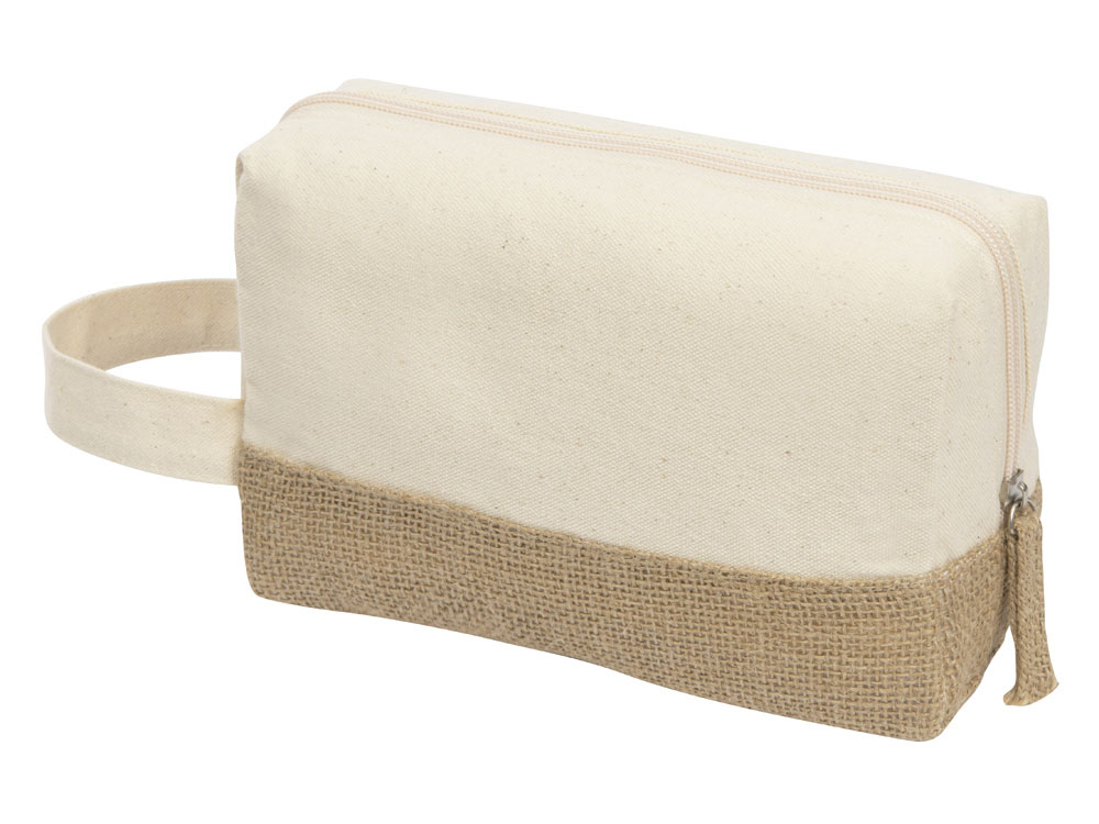 Косметичка Jute с ручкой из хлопка и джута, натуральный — изображение 2