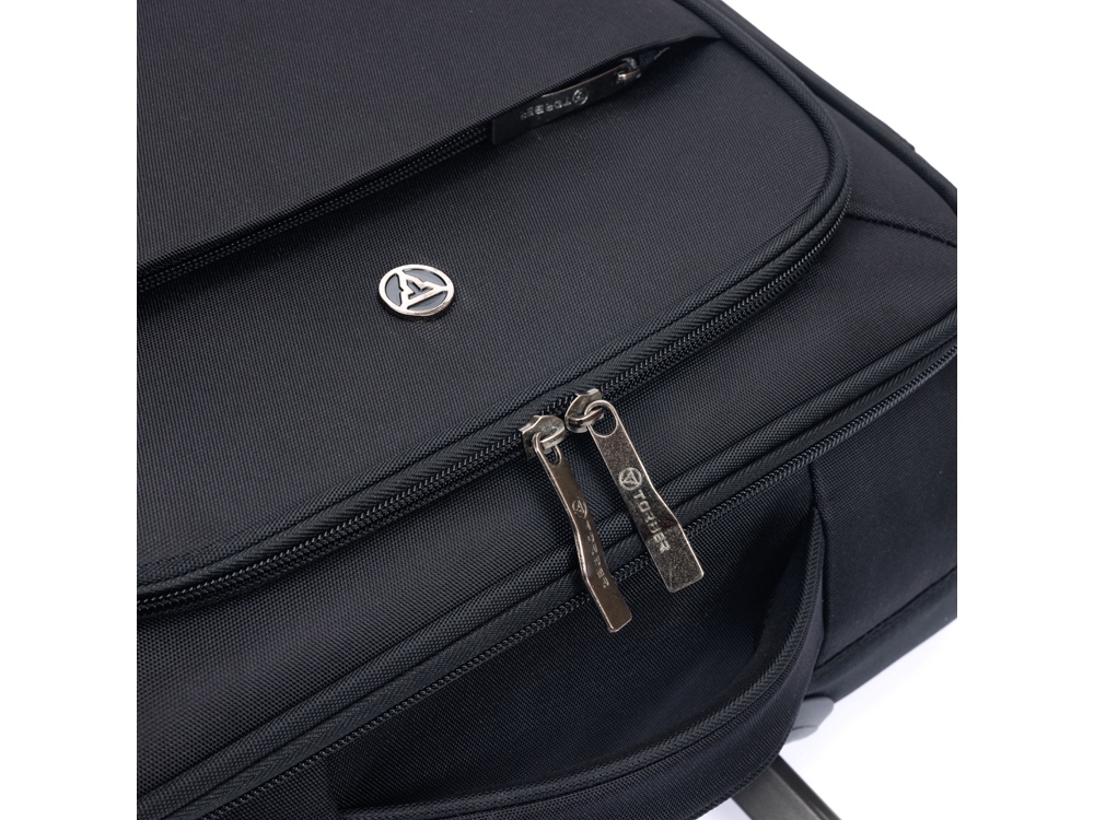 Чемодан TORBER Brosno, чёрный, нейлон 600D, 43,5 х 19 х 68 см, 56 л — изображение 7