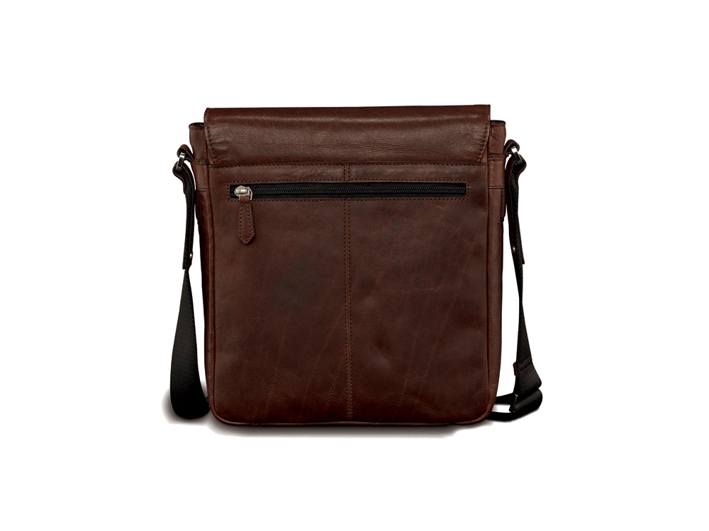 Сумка через плечо Mano Don Valentino, натуральная кожа в коричневом цвете, 25 х 27 х 7 см — изображение 2