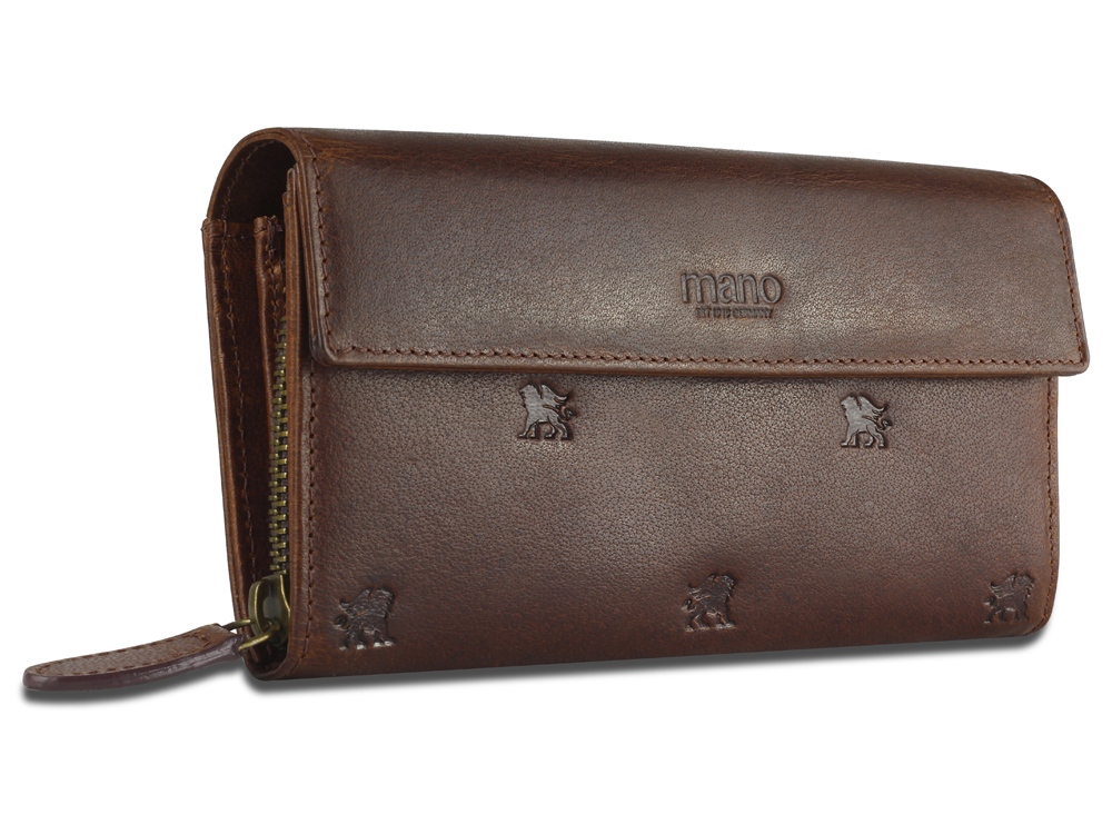 Кошелек Mano Don Leon, натуральная кожа в коричневом цвете, 19 х 10 см — изображение 3