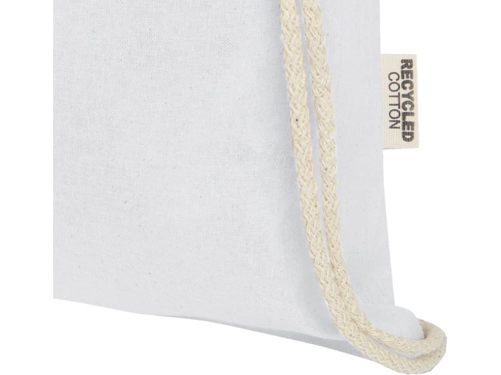 Oregon сумка-кисет из переработанного хлопка, сертифицированного согласно GRS, плотностью 140 г/м² - Белый — изображение 4