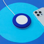 Беспроводное зарядное устройство со встроенным кабелем 2-в-1 Disc, синий