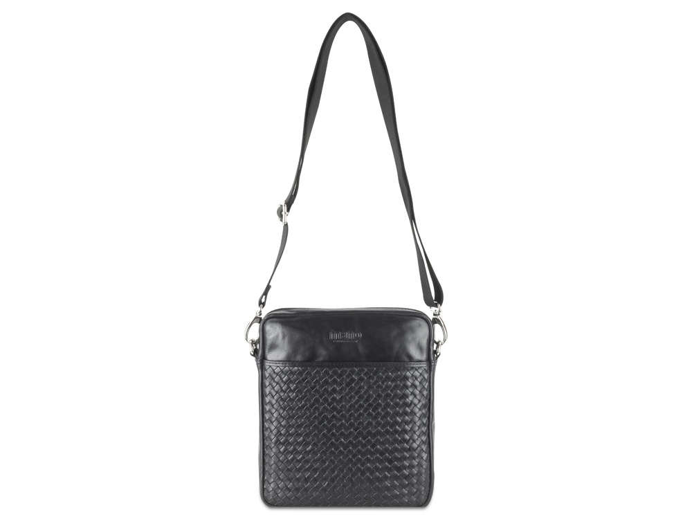 Сумка через плечо Mano Don Luca, натуральная кожа в черном цвете, 23 х 26,5 х 4,5 см — изображение 7