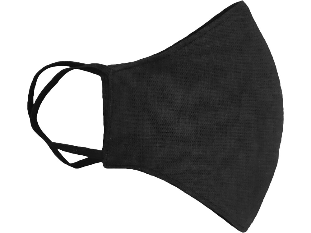 Маска для лица многоразовая из хлопка, анатомической формы, черный — изображение 6