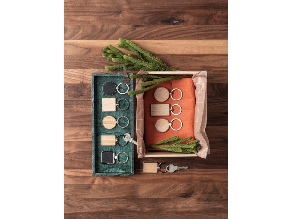 Прямоугольный брелок Neta из бамбука, дерево — изображение 4