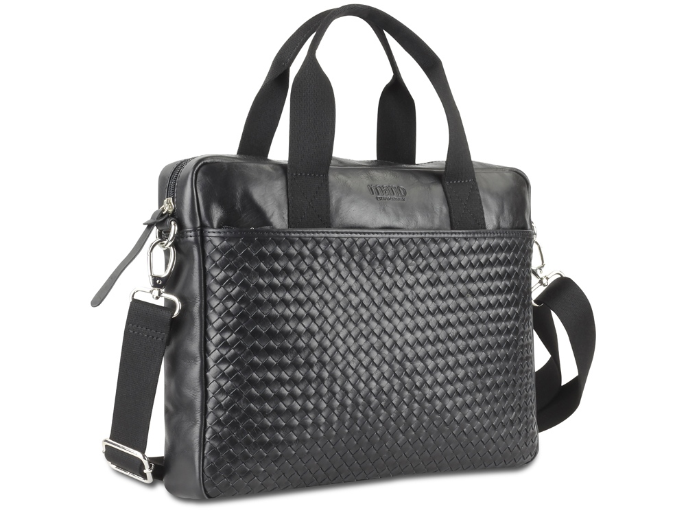 Сумка Mano Don Luca, натуральная кожа в черном цвете, 37 х 27 х 6 см — изображение 3