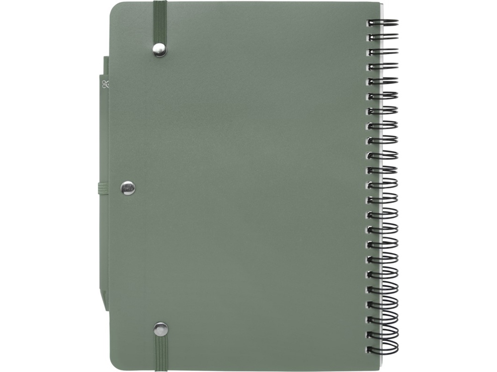 Блокнот Thalaasa формата А5 в твердой обложке из океанического пластика с шариковой ручкой - Зеленый яркий — изображение 3