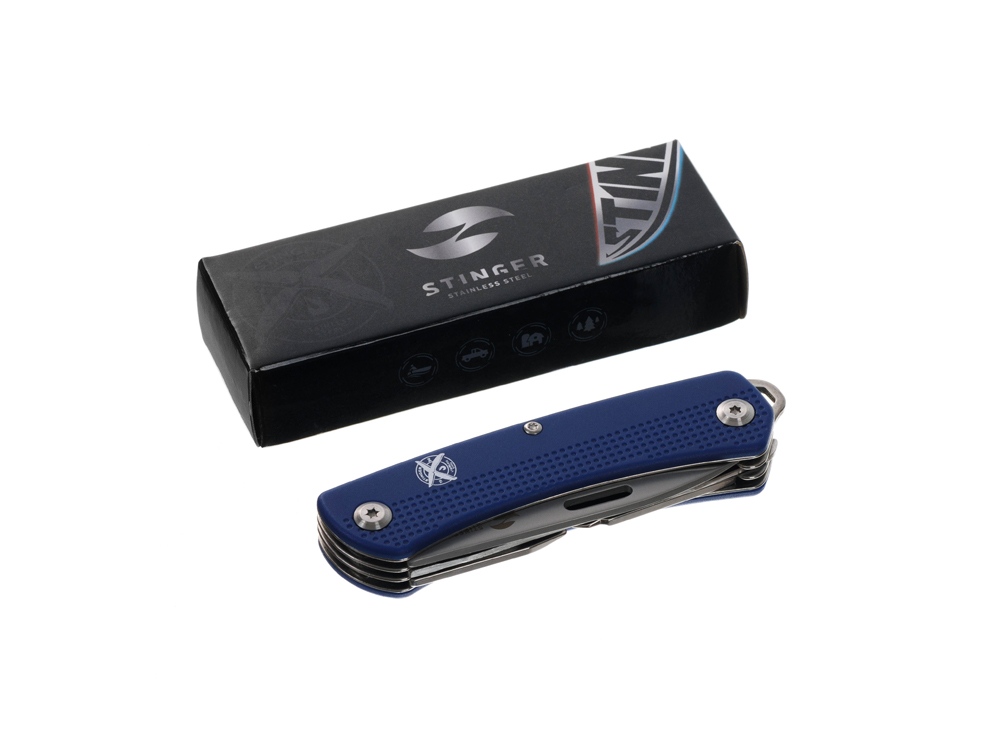 Нож перочинный Stinger, 103 мм, 10 функций, материал рукояти: АБС-пластик (синий) — изображение 9