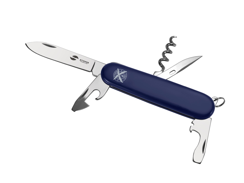 Нож перочинный Stinger, 90 мм, 10 функций, материал рукояти: АБС-пластик (синий) — изображение 2