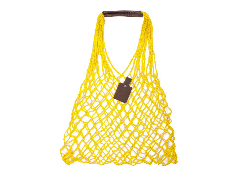 Авоська Dream L наплечная 25 литров с кожаными ручками, желтый
