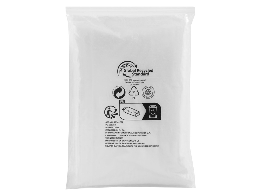 Одноразовый дождевик Mayan с чехлом для хранения из материалов, переработанных по стандарту GRS - Белый — изображение 4