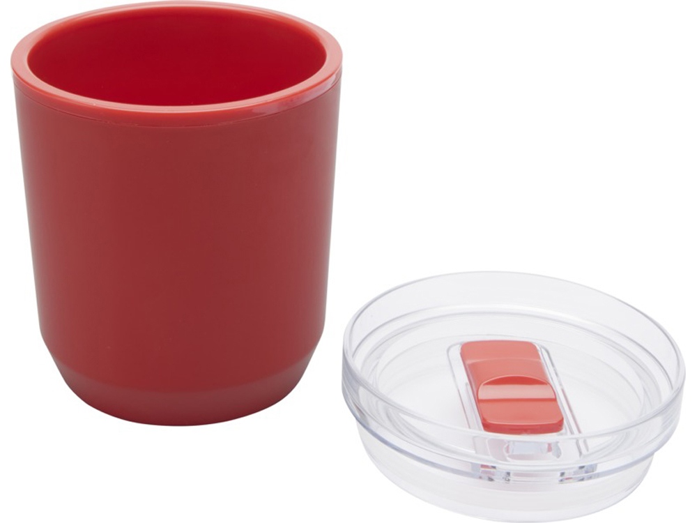 Hudson кружка из переработанного пластика с двойными стенками объемом 180 мл, красный — изображение 4
