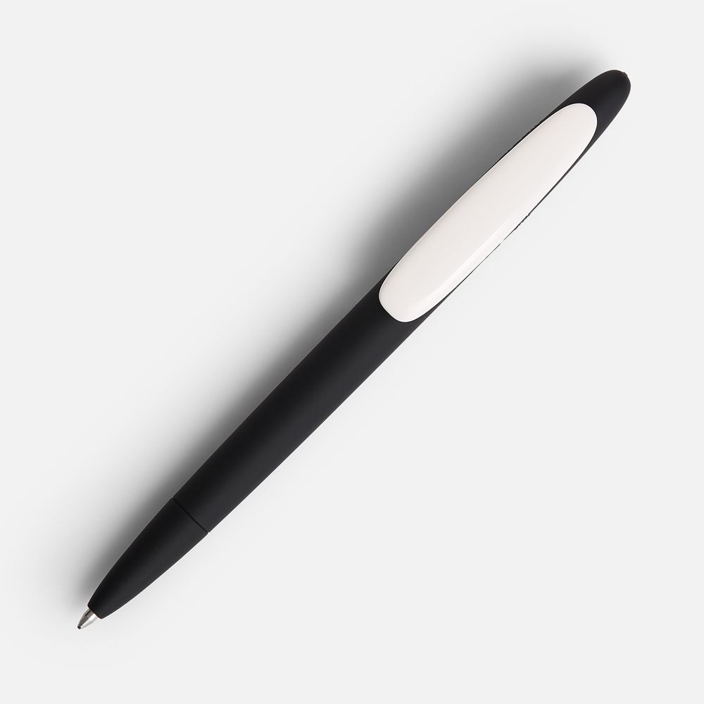 Ручка шариковая Prodir DS5 TRR-P Soft Touch, черная с белым — изображение 2