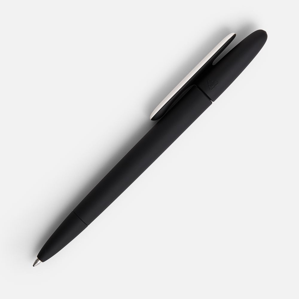 Ручка шариковая Prodir DS5 TRR-P Soft Touch, черная с белым — изображение 3