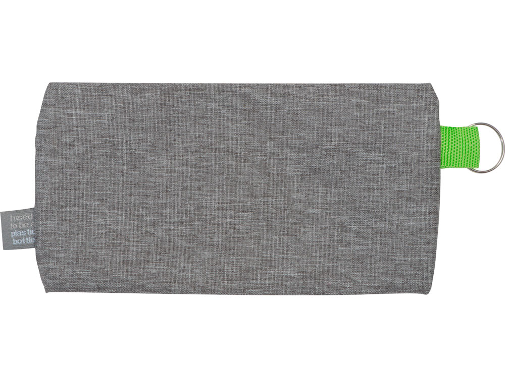 Универсальный пенал из переработанного полиэстера RPET Holder, серый/зеленый — изображение 4