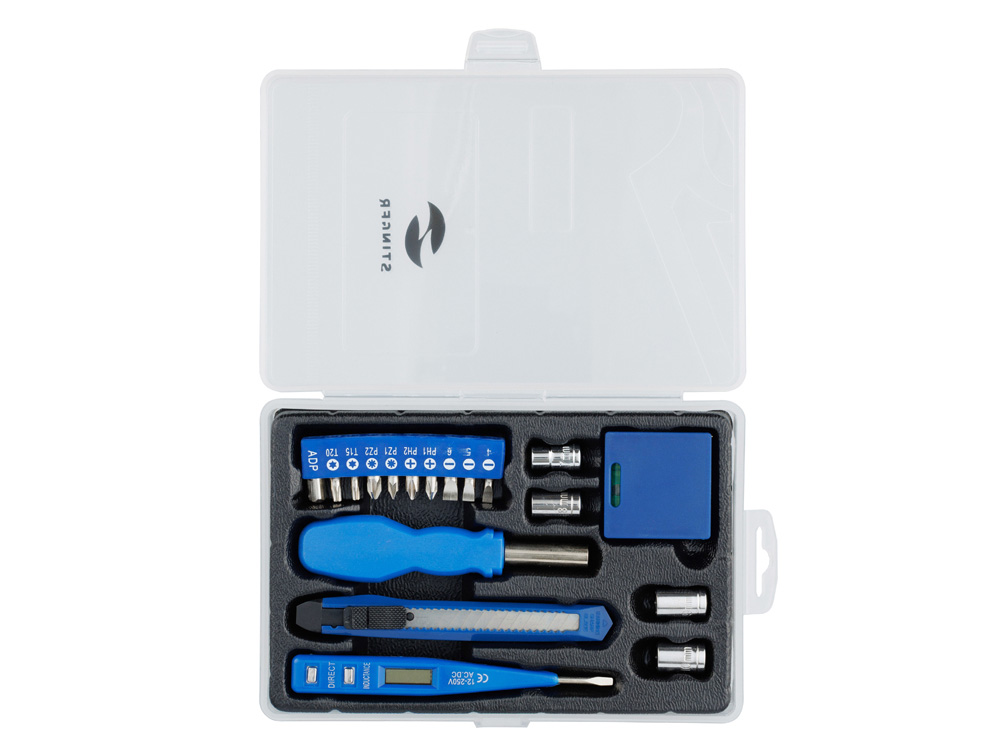 Набор инструментов Stinger, 18 инструментов, в пластиковом кейсе, 215x130x30 мм, белый — изображение 2