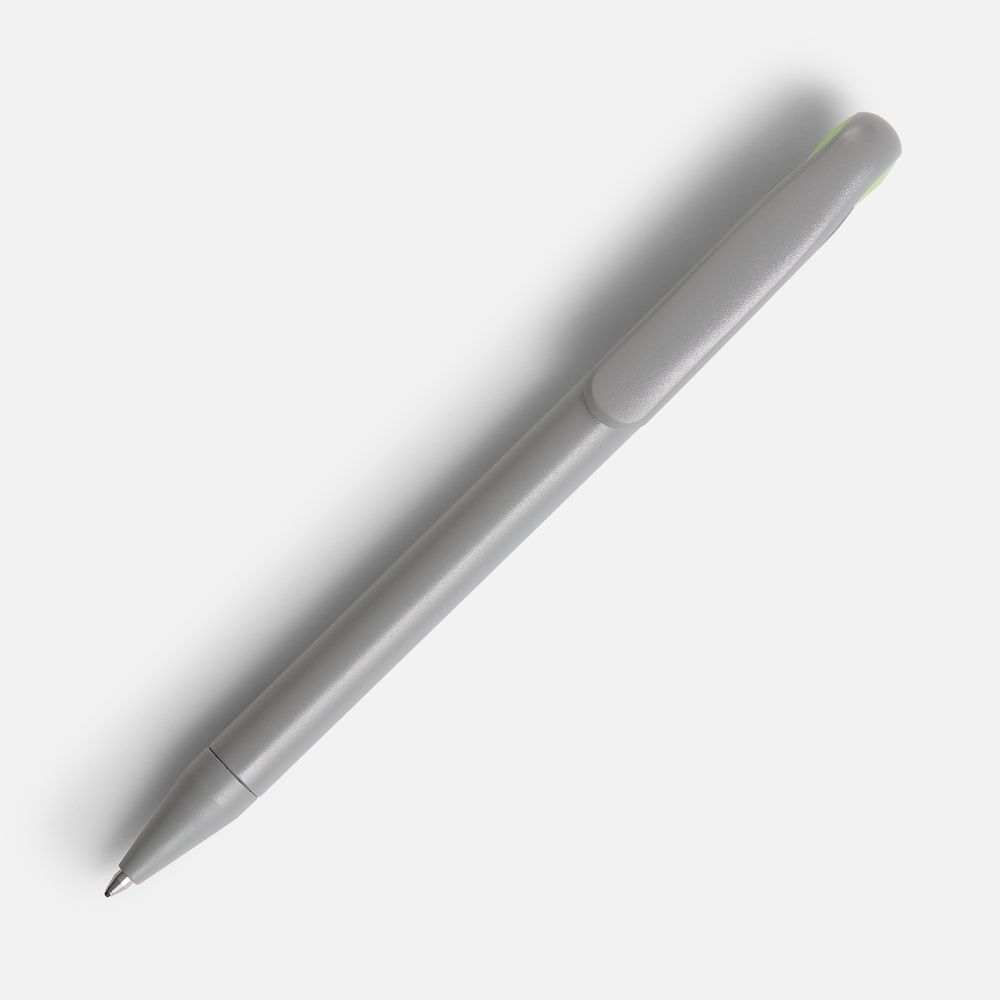 Ручка шариковая Prodir DS1 TMM Dot, серая с ярко-зеленым — изображение 2