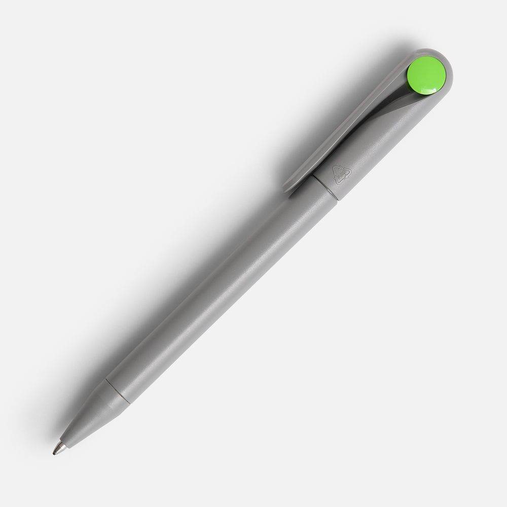 Ручка шариковая Prodir DS1 TMM Dot, серая с ярко-зеленым — изображение 3