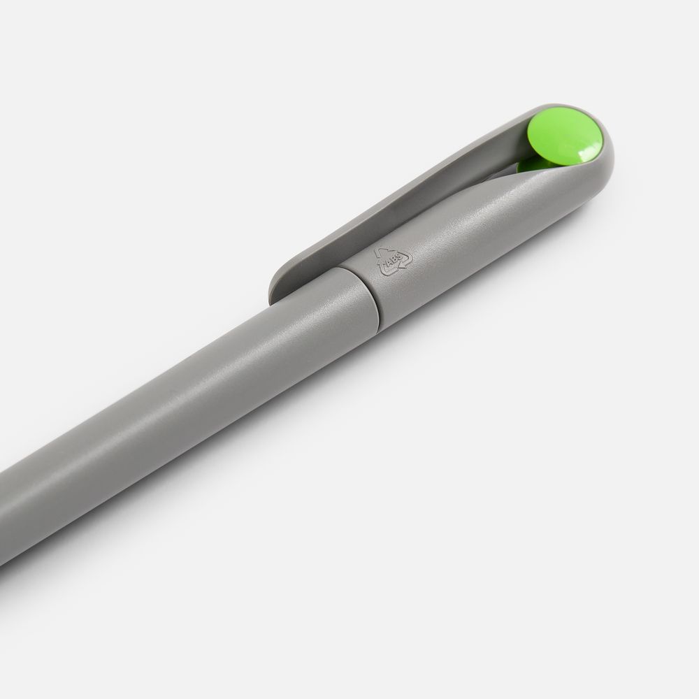 Ручка шариковая Prodir DS1 TMM Dot, серая с ярко-зеленым — изображение 4